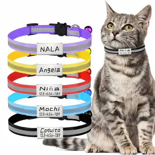 Free Engraving Reflective Cat Collar Safety Breakaway Buckle