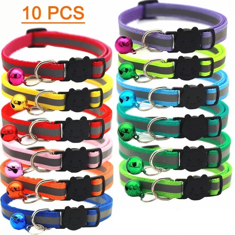 10Pcs Collars for Cat Collar With Bell Necklace Cat Puppy ki