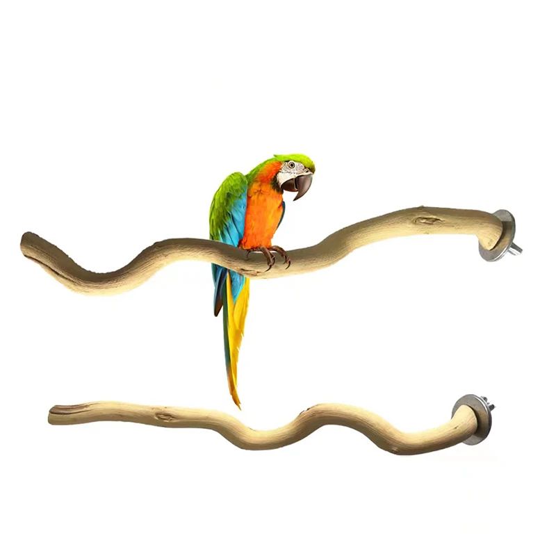 Natural Parrot Wood Fork Branch Perch Bird Cage Hanging Swin - 实物图