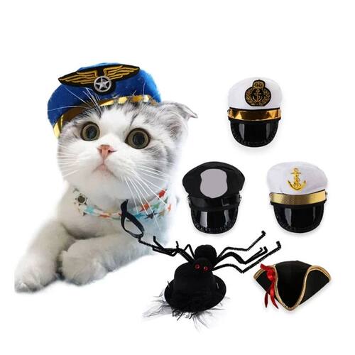 Pirate Captain Hat for Cat Christmas Pet Dogs Cosplay Headwe