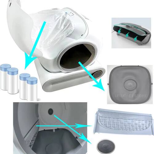 TONEPIE Automatic Cat Litter Box Accessories Bin Door Bottom