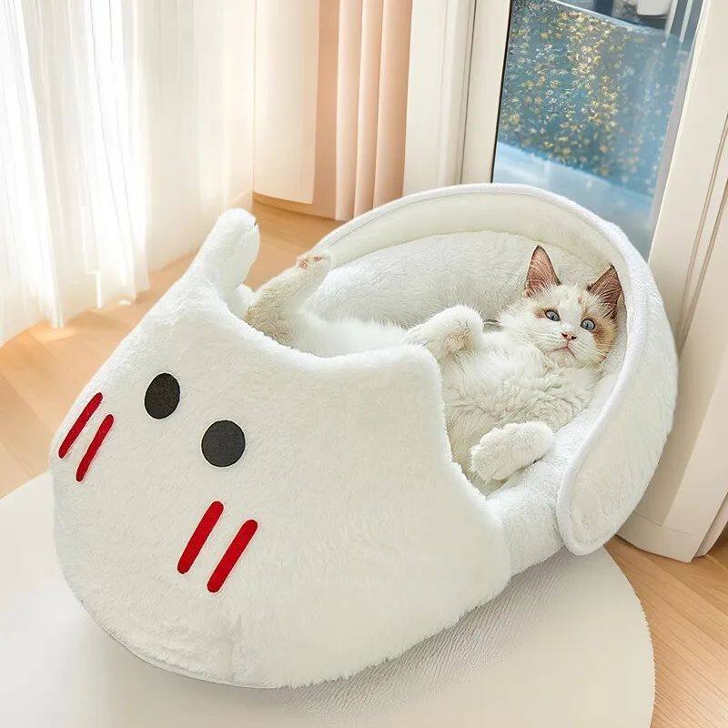 New Semi-enclosed Cat Kennel Winter Warm Slippers Pet Kennel