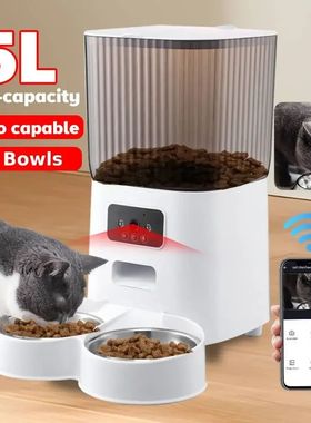 5L Automatic Feeder Cats WiFi with Camera HD Smart Interacti
