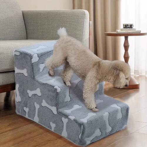 Ladder Dogs Pets Bone Shape Puppy Stairs Beside The Sofa Bed