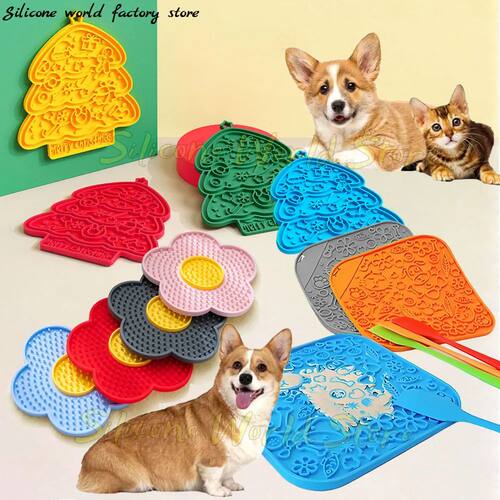 SW Pet Silicone Licking Pad Christmas Tree Flower Shape Cat