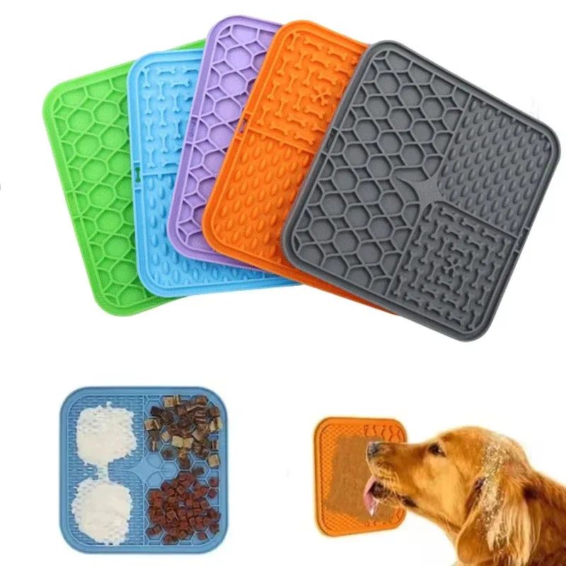 Pet Lick Silicone Mat for Dogs Pet Slow Food Plate Dog Bathi