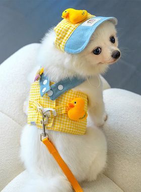 Three-piece Set Duck Frog Spring and Summer Pet Chest Harnes