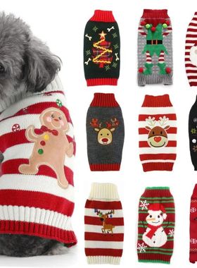 Dog Sweater Christmas Winter Warm Dog Clothes Xmas Outfit fo