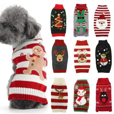 Dog Sweater Christmas Winter Warm Dog Clothes Xmas Outfit fo
