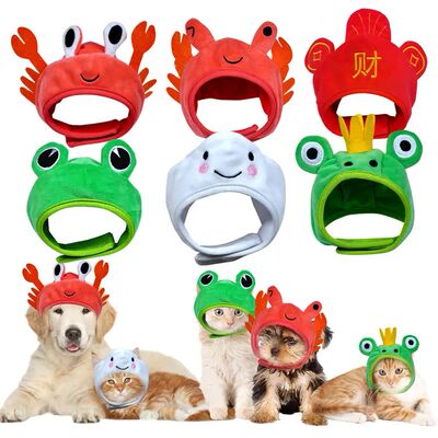Cute Crab Frog Pet Hat, Puppy Dress Up Costume, Christmas Co