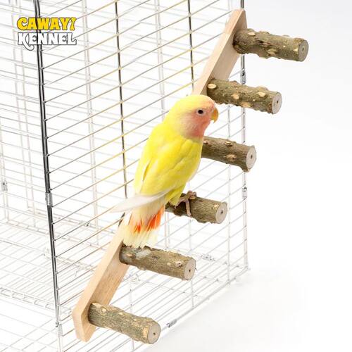 4/6 Steps Wood Ladder Pet Interactive Bird Parrot Toy Ladder