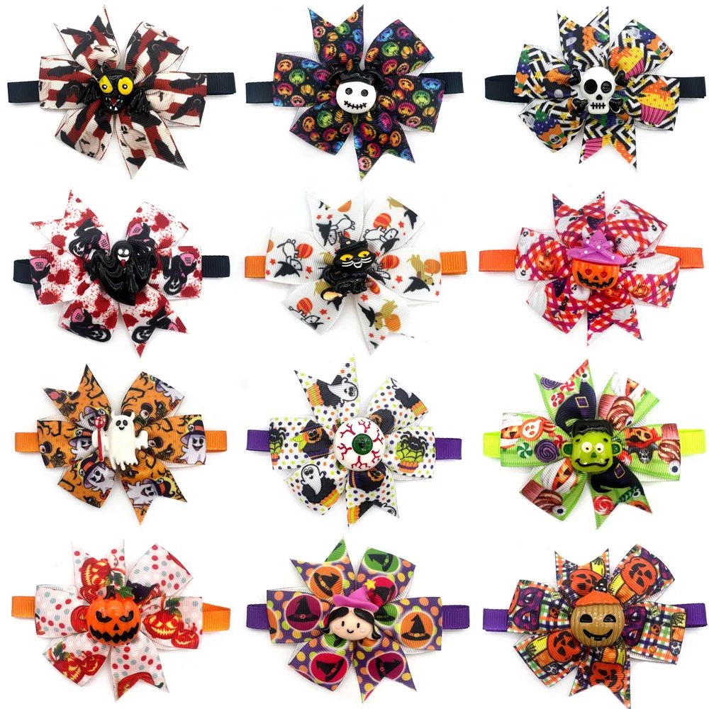 50pcs Halloween Dog Grooming Product Pet Supplies Handmade D