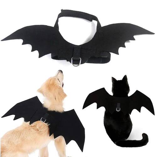 Pet Halloween Bat Wings Dog Cat Costume Party Dress Funny Co