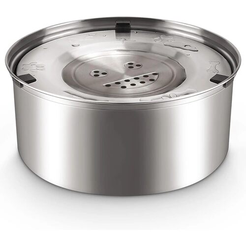 3L Stainless Steel No Spill Water Bowl for Dogs Non-Slip Slo