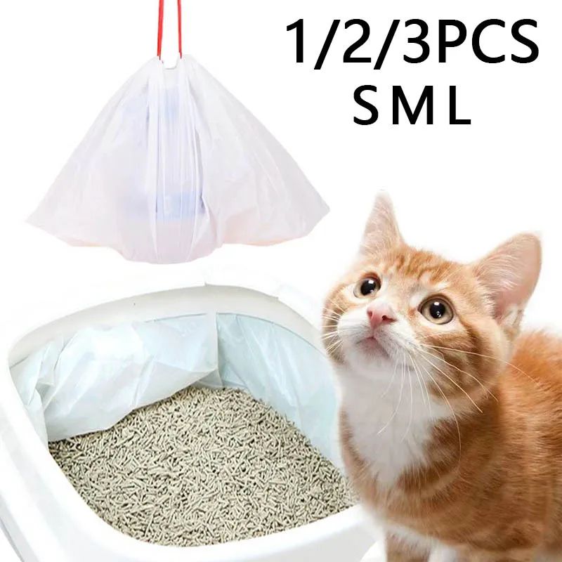 1/2/3Rolls Disposable Cat Litter Bags Disposable Pet Waste B