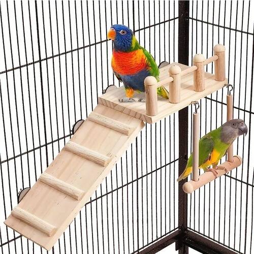 Bird Perches Platform Swing Climbing Ladder Parrot Cage Acce
