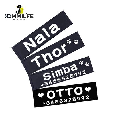2 PCS PU Personalized Dog ID TagS for K9 Harness Collar Labe