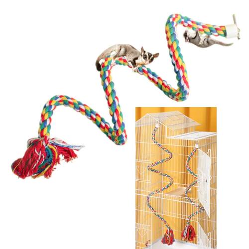 100/40cm Sugar Glider Climbing Rope Hamster Swing Toy Guinea