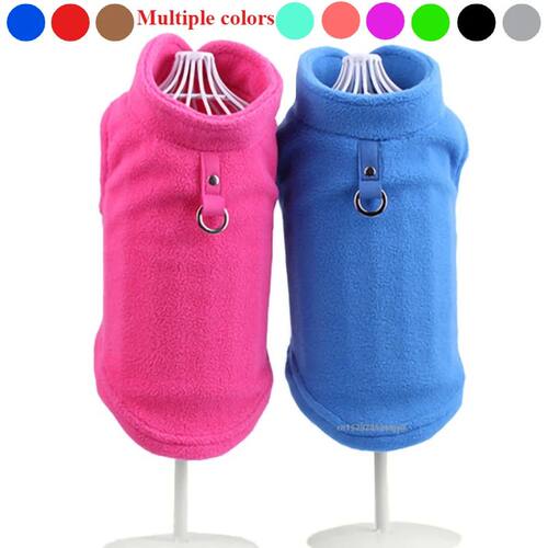 Warm Fleece Dogs Clothes Pet Dog Jacket Vest With D-Ring For