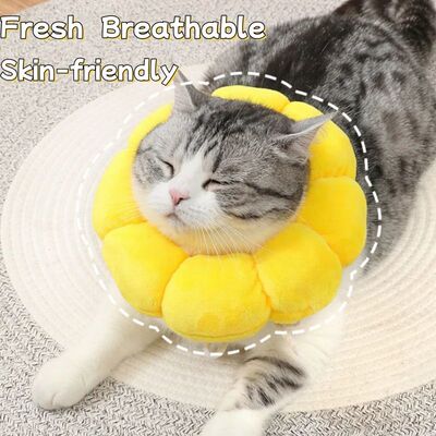 Sunflower Pet Elizabethan Collar Soft Plush Anti-Bite Anti-L