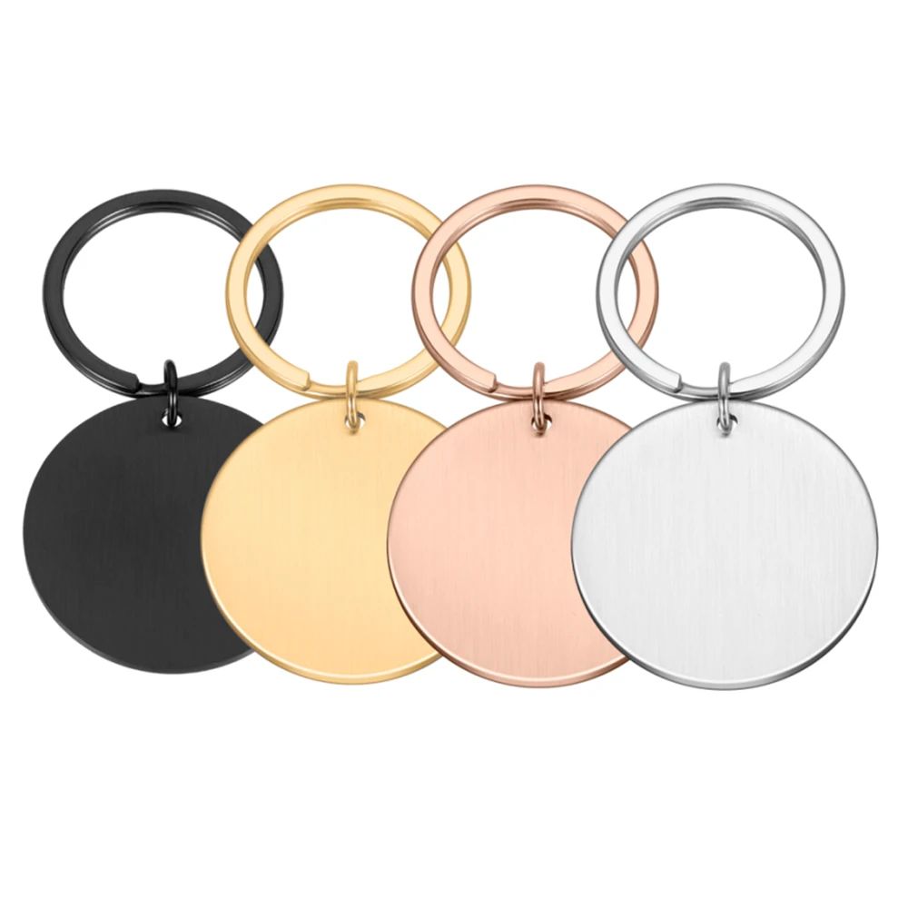 10PCS Stainless Steel Round Dog ID Tag Blank Pendants For Ne
