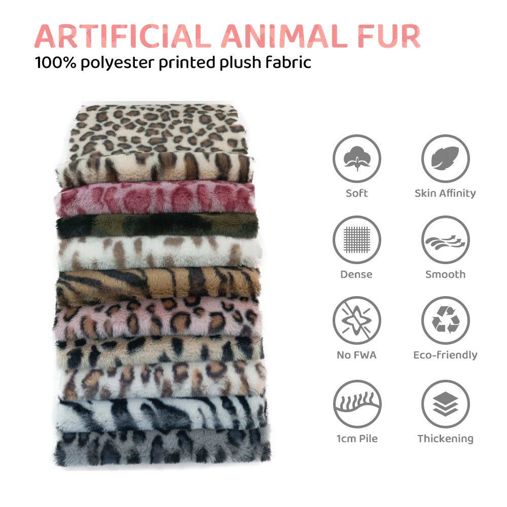 25*45cm Vintage Leopard Tiger Artificial Fur Fabric For Hand