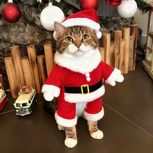 Christmas Pet Costumes Cute Kitten Santa Claus Clothes For S