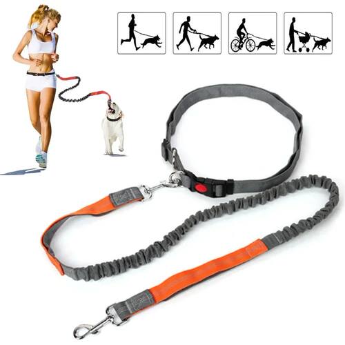 Retractable Dog Leash with Waist Rope Hand Free Running Jogg