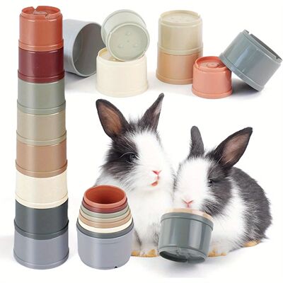 8pcs Rabbits Toys Bunny Stacking Cups Multi-colored Reusable