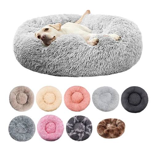 Round Dog Bed Winter Warm Cat Bed Plush Basket for Dog Washa