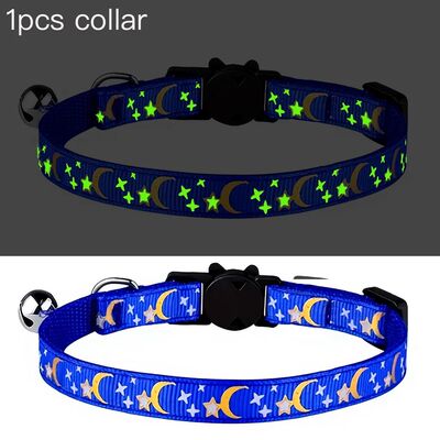 Pet Collar Cat Dog Gold Color Stars and Moon Pet Collar with