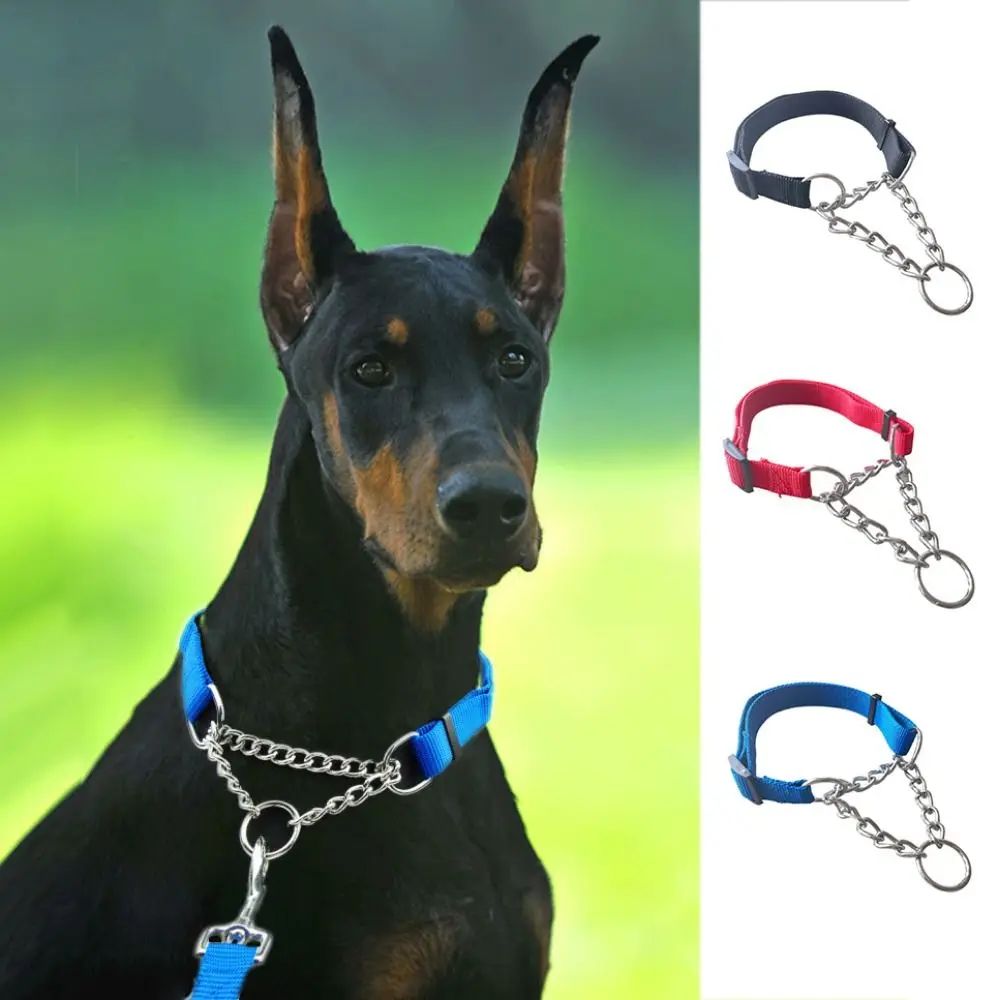 Pet Collar Nylon Large Dogs Slip Pinch Collar with Welded Li