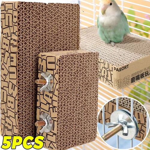1/5PCS Parrot Chewing Cardboard Thickened Parrot Stand-up Bo