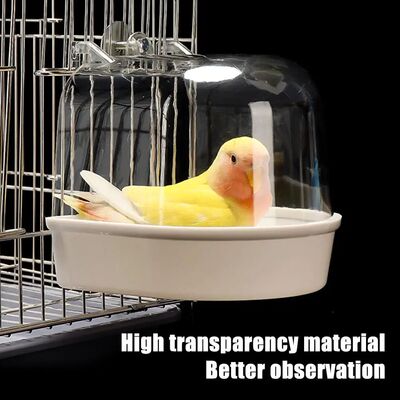 Clear Hanging Bird Bath for Cage Parakeet Bird Cage Accessor