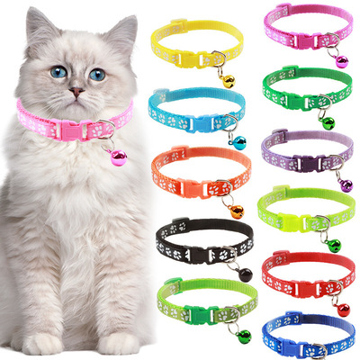 Pet Patch Color Collar Puppy Cat Collar Cat Collar Print Paw