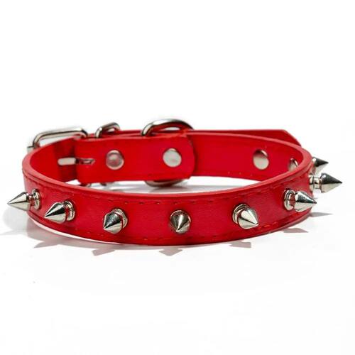 Pet Products Leather Cat Dog Collar Colorful Pet Spiked Stud