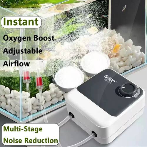 Aquarium Oxygen Air Pump Fish Tank Adjustable Air Volume Hig