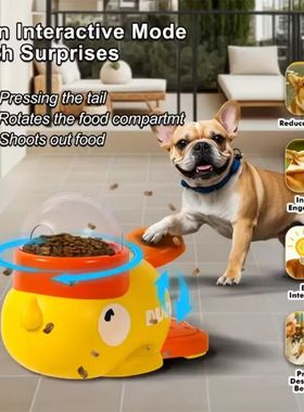 Dog, cat, pet feeder, little yellow duck, interactive puzzle
