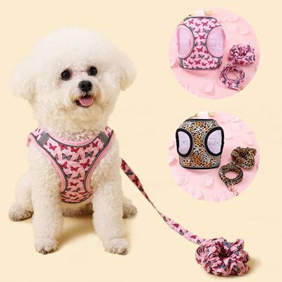 Traction Bracelet Small Dog Harness set Soft Winter Warm Sma
