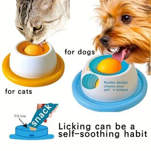 Pet Lick Mat Slow Feeder Dog Cat Yogurt Licking Plate Intera