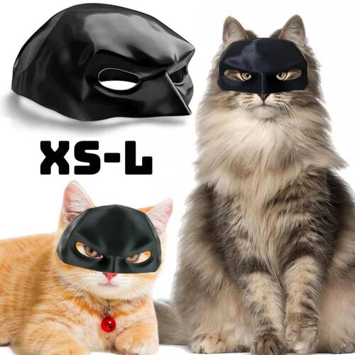 Bat Cat Avenger Mask Black Cute Superhero Bat Cat Halloween