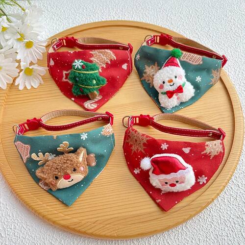 Christmas Scarf For Dog Cat Saliva Towel Fashionable Neck Sc