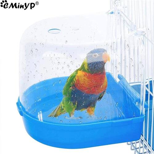 Hanging Bird Bath Cube Parrots Bathtub Bath Shower Box Cage