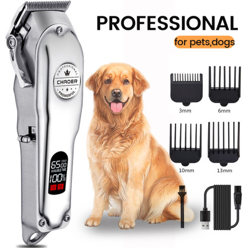 Professional Dog Hair Clipper All Metal Rechargeable Pet Tri