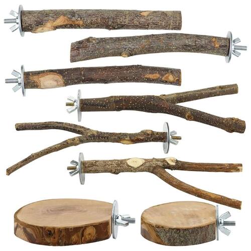 8pcs Parrot Perch Stand Bird Play Gym Parakeet Climbing Exer