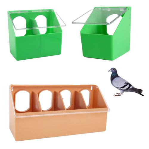 Pigeon 1/2/4Hole Hanging Cage Box Automatic Feeder Large Cap
