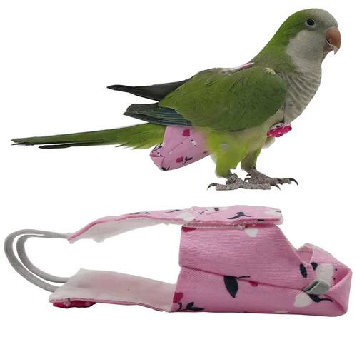 Parrot Diaper with Bowtie Cute Colorful Fruit Floral Cockati