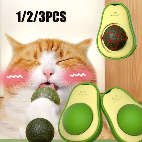 Natural Catnip Healthy Pet Cat Toy Wall Stick-on Ball Cats T