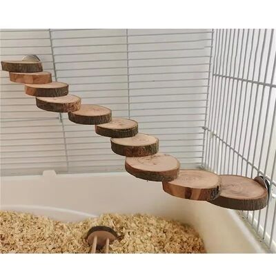 Hamster Wooden Ladder Toy For Cage 6/10 Steps Wood Climbing