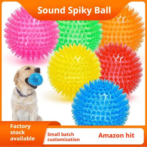 Glowing Jumping Spiny Ball Teething Cat Interactive Toys Cle